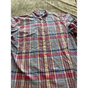 Ralph Lauren Shirt‎ Mens 2XLT Tall Red Plaid Long Sleeve Button Down Preppy